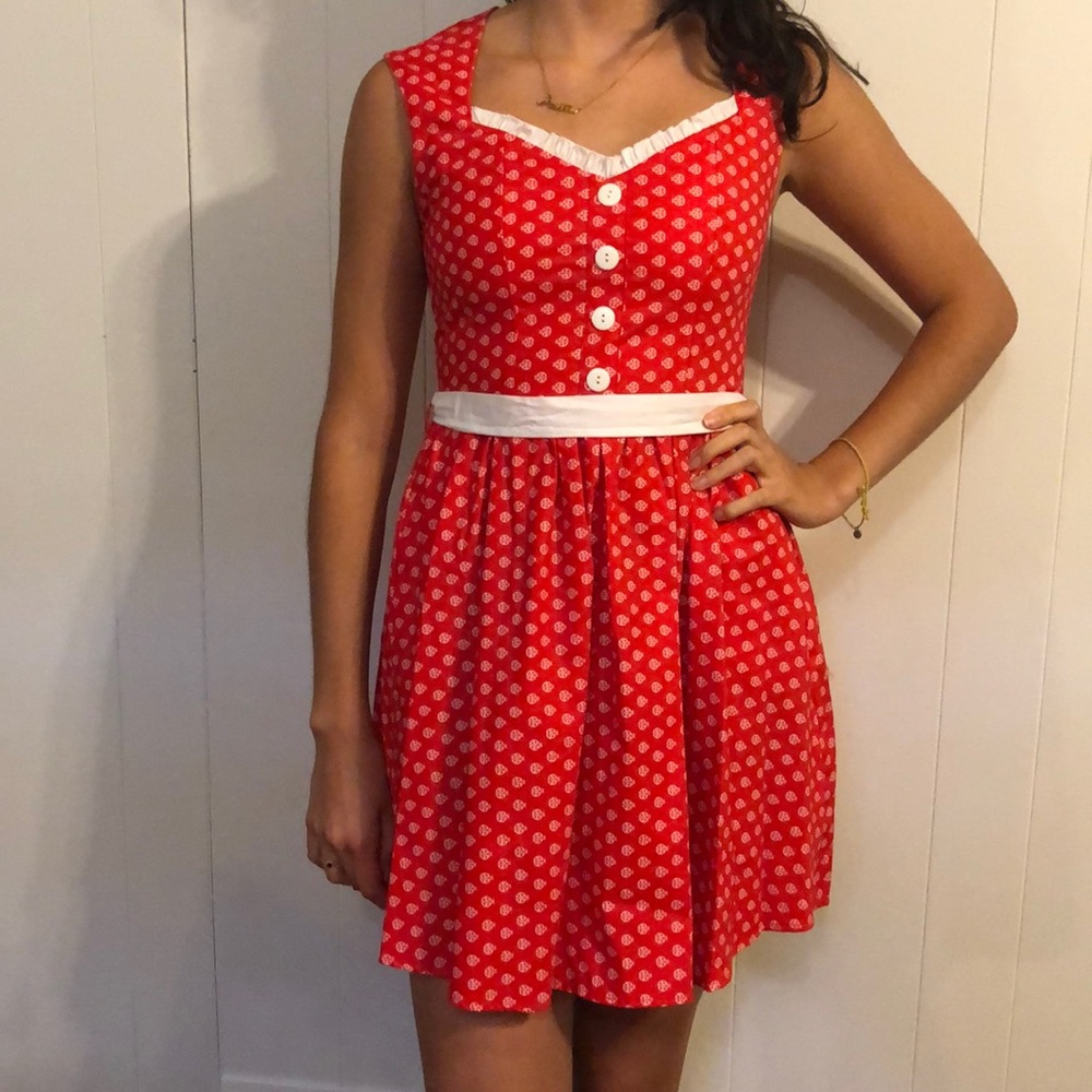 Ladybug patterned sweetheart dress
